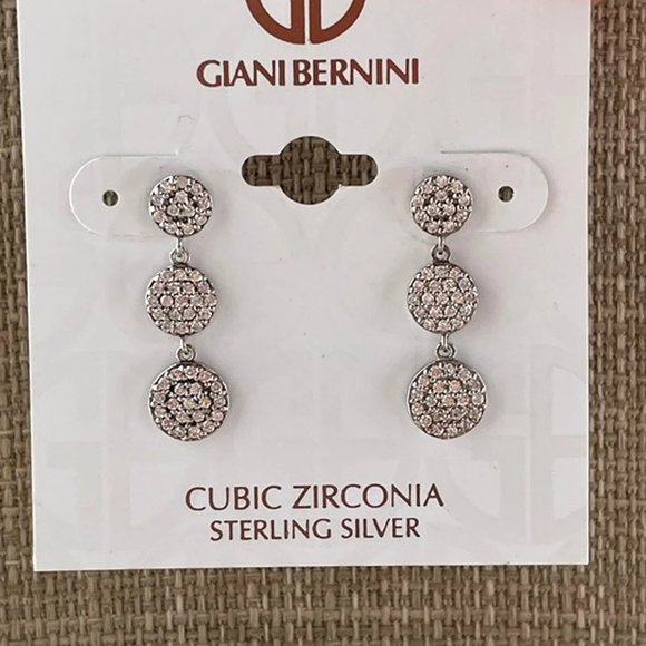 Giani Bernini Women Earrings Sterling Silver Jewelry Cubic Zirconia Earrings $90 - Picture 1 of 11